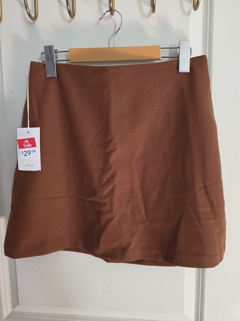 Wilfred Rust Brown A-Line Mini Skirt